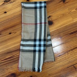 Burberry Check Wool Silk Scarf
